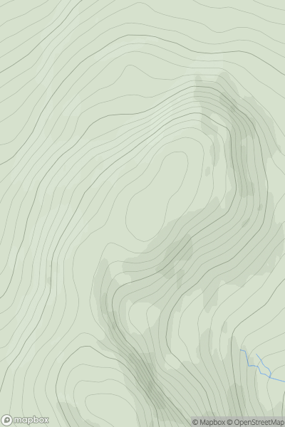 Thumbnail image for Meall nan Eun [Loch Ericht to Glen Tromie & Glen Garry] showing contour plot for surrounding peak